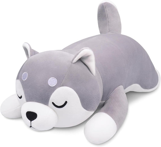 22'' Husky Stuffed Animal Plush Pillow, Huskies Anime Body Pillow, Kawaii Stuff Animal PlushToy, Big Plushie Stuffed Dog Anime Plush Throw Pillow Gifts for Boys Girls